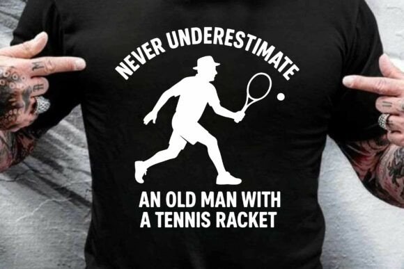 Capturing Character: The Old Man Tennis Player Graphic Shirt