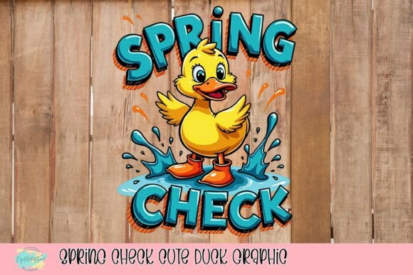Spring Check Cute Duck Graphic: Add Instant Charm to Your Designs